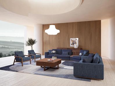 Modern Set Zweisitzer Dreisitzer Sofa Couch Luxus Stoffsofa Design Sessel Möbel
