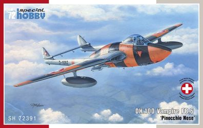 DH.100 Vampire FB.6 ´Pinoccio Nose´ Special Hobby 72391 1:72 Schweiz Luftwaffe