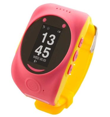 MyKi Watch Kinder 2G Smartwatch Pink Gelb GPS Echtzeit Ortung SOS Tracker Sehr Gut