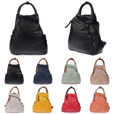 Großer Damen Rucksack Tasche Citybag Leder Optik Bodybag Schultertasche Shopper