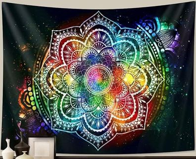 UV/ Schwarzlicht aktives Wandtuch "LSD Flower" in 3 Größen (Wandteppich)