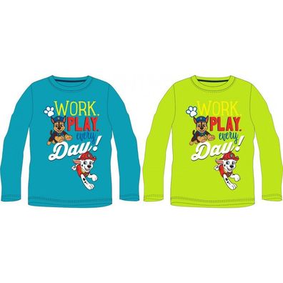 Paw Patrol Langarm-T-Shirt für Jungen - "Work Play every Day!"
