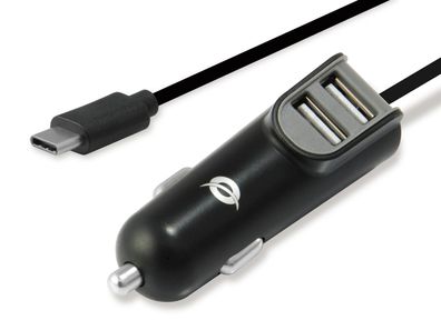 Conceptronic CARDEN05B Conceptronic Ladegerät USB Car 2-Port Charger, 15.5W