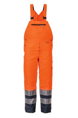 Winterlatzhose Warnschutz orange/ marine Größe XL