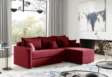 Eckschlafsofa Riva Kronos feinfloriger Samtstoff Kronos 02