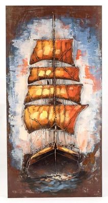 Handgefertigtes Metallbild Sailing ca 60x120 cm