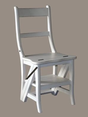 Franklin Chair Leiterstuhl - Treppenstuhl aus Mahagoni weiß