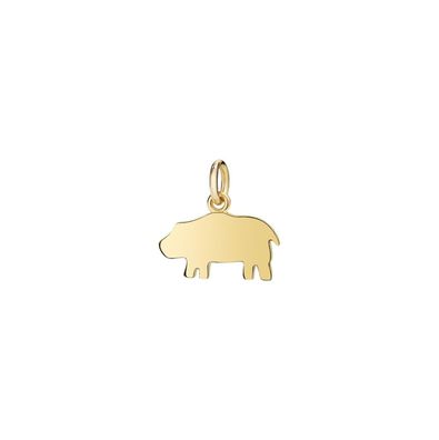 DODO TERRA – Grosser Nilpferd-Anhänger aus Gelbgold – D6IPGOG