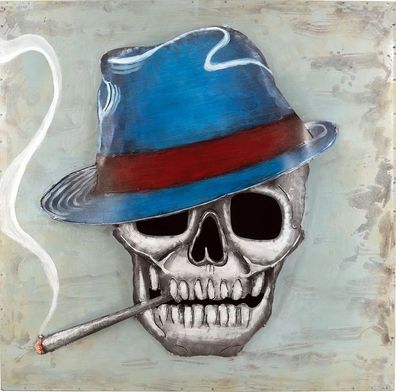 Handgefertigtes Metallbild Dead Smoker ca 80x80 cm