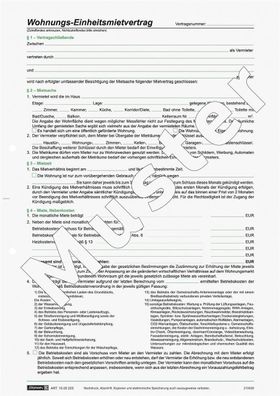 Brunnen 1025223 Formular "Wohnungs-Einheitsmietvertrag" A4