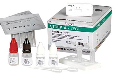 Cleartest Strep-A Kassettentest - 5 Teststreifen - B01G5AYXCY | Packung (5 Tests)