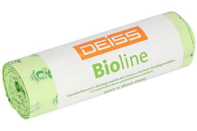 DEISS Bioline Müllbeutel, Biofolie, 30 L, Natur 500x600x0,018 mm - B07WJHXC95 | Rolle