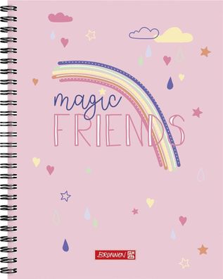 Brunnen 1062091222 Freundebuch Magic Rainbow, 165 × 200 cm, 80 Seiten, rosa