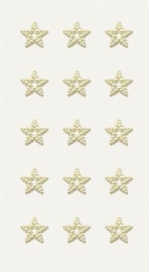 Heyda 203782931 Perlen-Sticker "Sterne" 7,5 x 16,5 cm Ø ca. 10 mm weiß