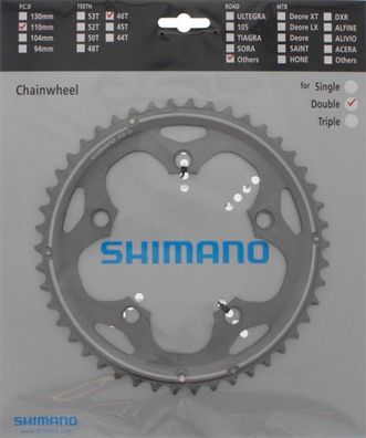 Shimano Kettenblatt Road FC-CX50 46 Zähne LK 110 mm silber