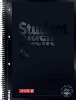 Brunnen 1067925190 Collegeblock Student Premium Colour Code A4 liniert, mit Rand, ...