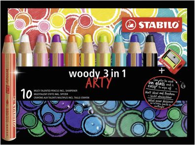 Stabilo 880/10-20 Stabilo Multitalentstift woody 3 in 1, 10er Karton-Etui ARTY