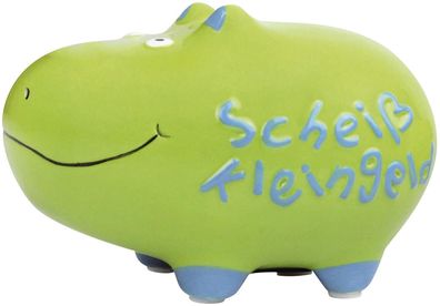 KCG 101516 Spardose Hippo "Scheiß Kleingeld" - Keramik, klein