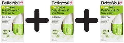 3 x DLux 3000, Daily Vitamin D Oral Spray - 15 ml.