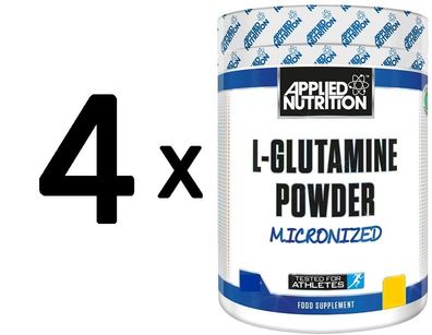 4 x L-Glutamine Powder, Micronized - 250g