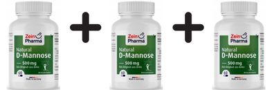 3 x Natural D-Mannose, 500mg - 60 caps