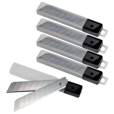 Ersatzklingen für Cuttermesser Abbrechklingen 18mm (50 Stück) im Köcher