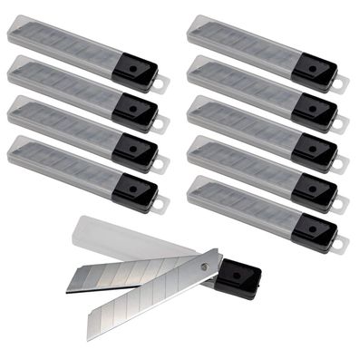 100 Ersatzklingen für Cuttermesser Abbrechklingen 18mm (100 Stück) im Köcher