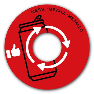 Cep 1009360151 Papierkorb Deckel - Ø 380 mm, rot für Metall