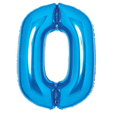 amscan® 9914050 Folienballon XL Zahl 0 - 63 cm, blau
