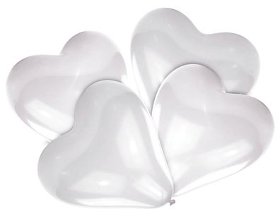 amscan® 9904032 Luftballon Herz mittel - Ø 30 cm, weiß, 5 Stück