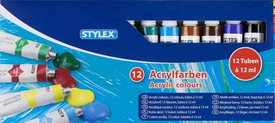 STYLEX® 28651 Acrylfarbe - 12 Tuben á 12 ml