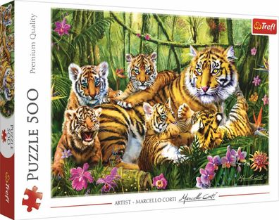 Trefl 37350 Puzzle Tiger Familie - 500 Teile