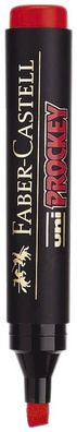 Faber-Castell 159021 Flipchartmarker UNI Prockey PM-126 wasserfest rot 3-6mm Keils...