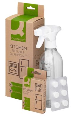 Q-Connect® KF16653 Küchenreiniger Sprühflasche + 6 Nachfülltabs