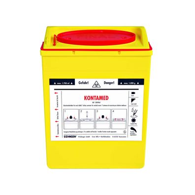 Söhngen® 2009067 Kontamed-sicherheitsbehälter - ca. 1,7 L, signalgelb, rote Wandha...