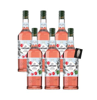 Giffard 6er-Set Litschi Sirup Lychee Syrup Sirop Litchi 6x1L