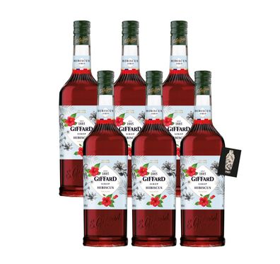 Giffard 6er-Set Hibiscus Hibiskus Sirup Hibiscus Syrup Sirop 6x1L