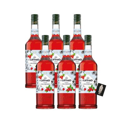 Giffard 6er-Set Cranberry Sirup Sirop Cranberry Syrup 6x1L