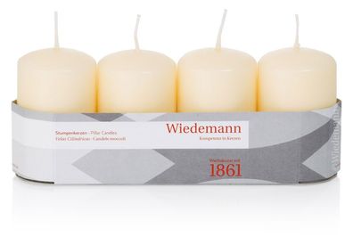Wiedemann 218155.073 Stumpenkerze - 80 x 50 mm, 4 Stück, bisquit