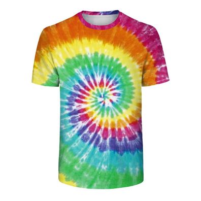 Buntes T-Shirt im Batikstyle, Regenbogen, mehrere Größen, UNISEX