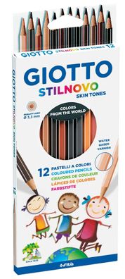 GIOTTO F257400 Farbstiftetui Stilnovo Skin Tones - 12 Farben sortiert