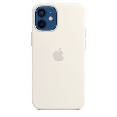 Apple MHKV3ZE/ A Magsafe Silikon Mikrofaser Cover Hülle für iPhone 12 Mini - Weiss