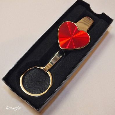 Schlüsselanhänger Herz aus Metall, Chrom mit Geschenkbox Art.-Nr. 50091