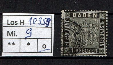 Los H18959: Baden Mi. 9, gest.