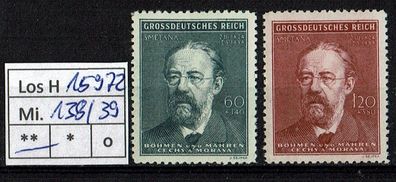 Los H15972: Böhmen & Mähren Mi. 138/39 * *