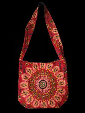 Große Handtasche/ Schulter Tasche im Bohemian Style, Boho Rot