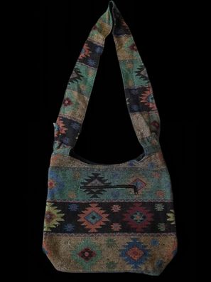 Große Handtasche/ Schulter Tasche im Bohemian Style, Blumenrauten
