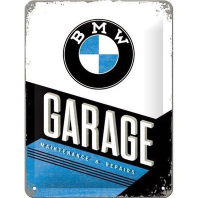 BMW Garage Retro Garagen Blechschild Metallschild 15x20cm Werkstatt