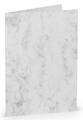 Rössler Papier 220706514 Coloretti Doppelkarte - A6 hoch, 5 Stück, grau marmora