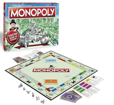 Rechteckiges Monopoly Classic Monopoly in italienischem Hasbro Gaming -new!